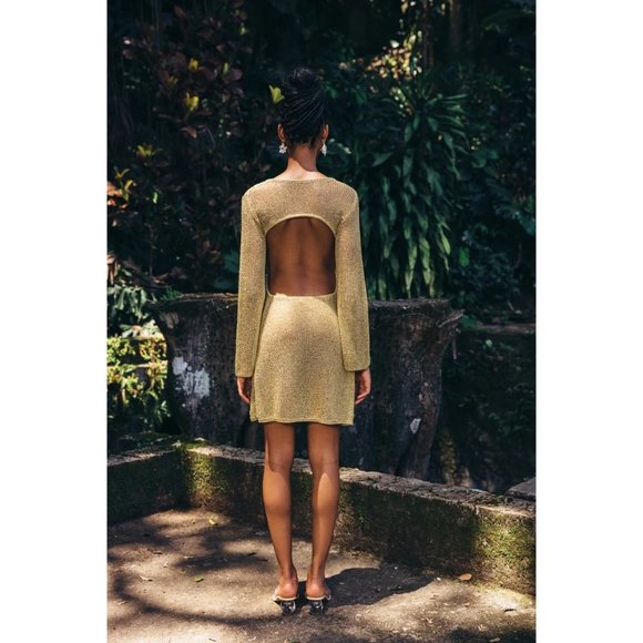 Cult Gaia Hazen Knit Dress in Gold - Picture 11 of 16